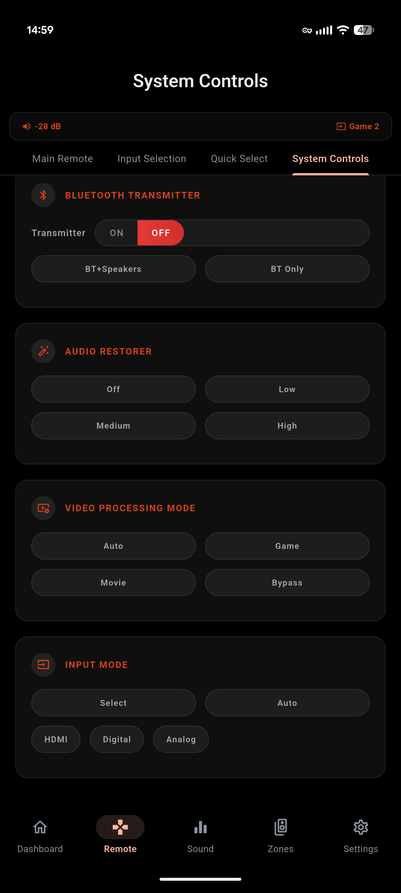 System Controls: Bluetooth, Video