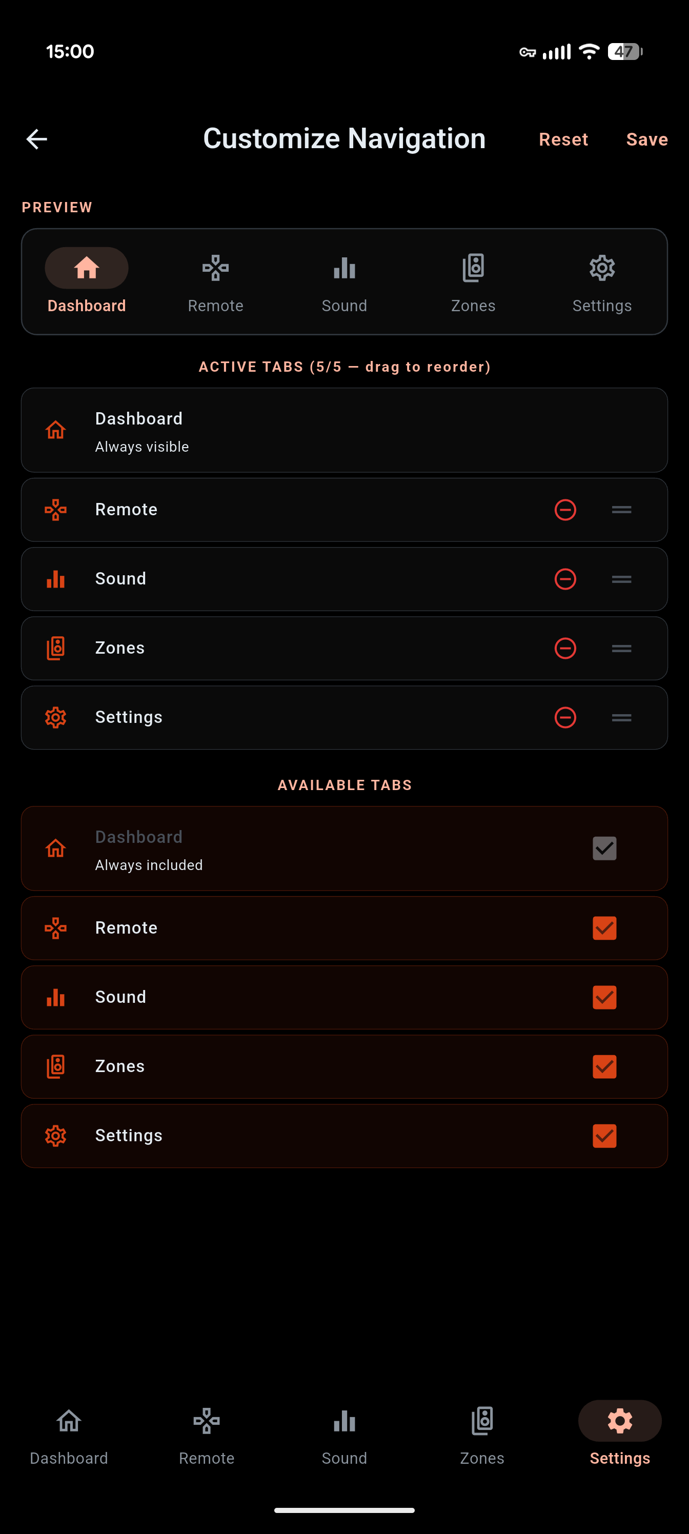 Customize Navigation