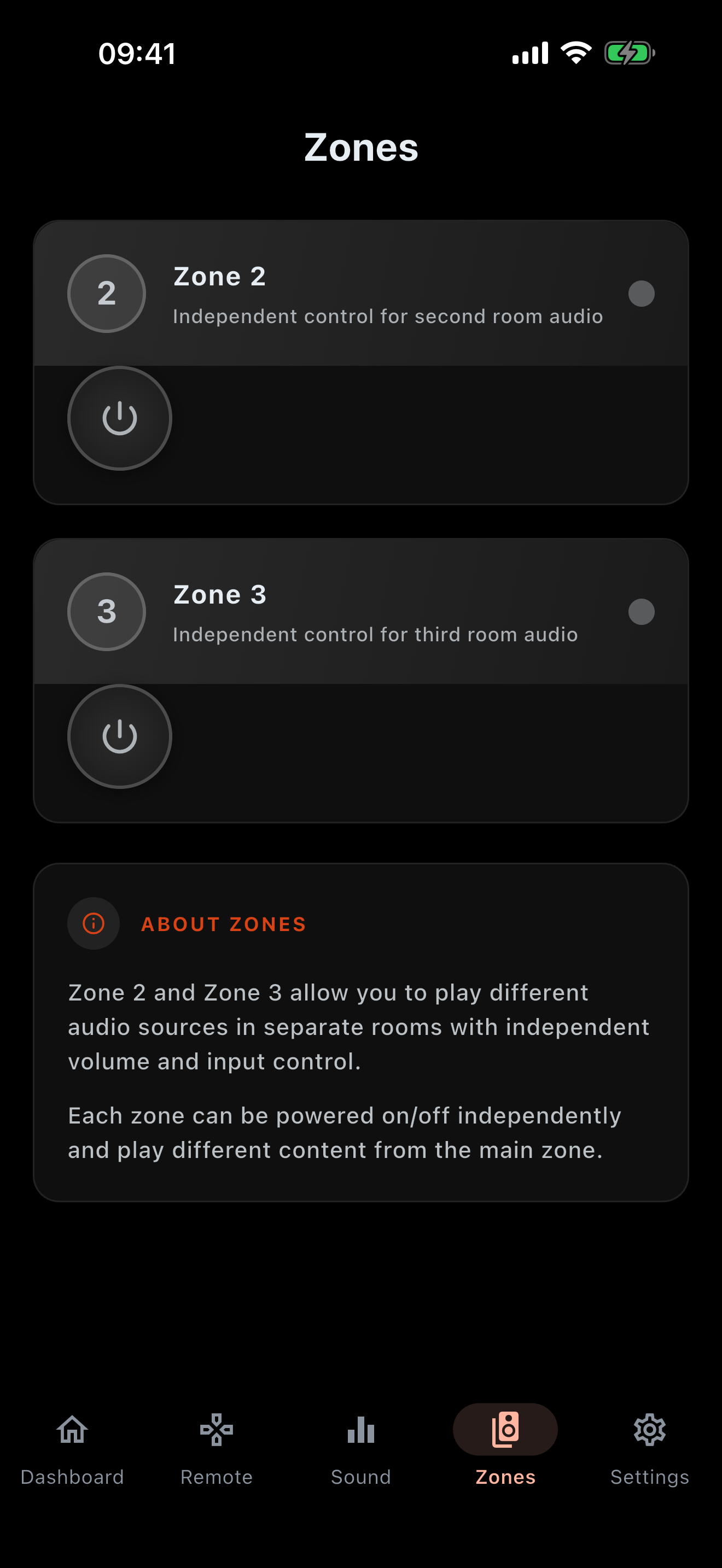 AVR Maestro on iPhone - Zones