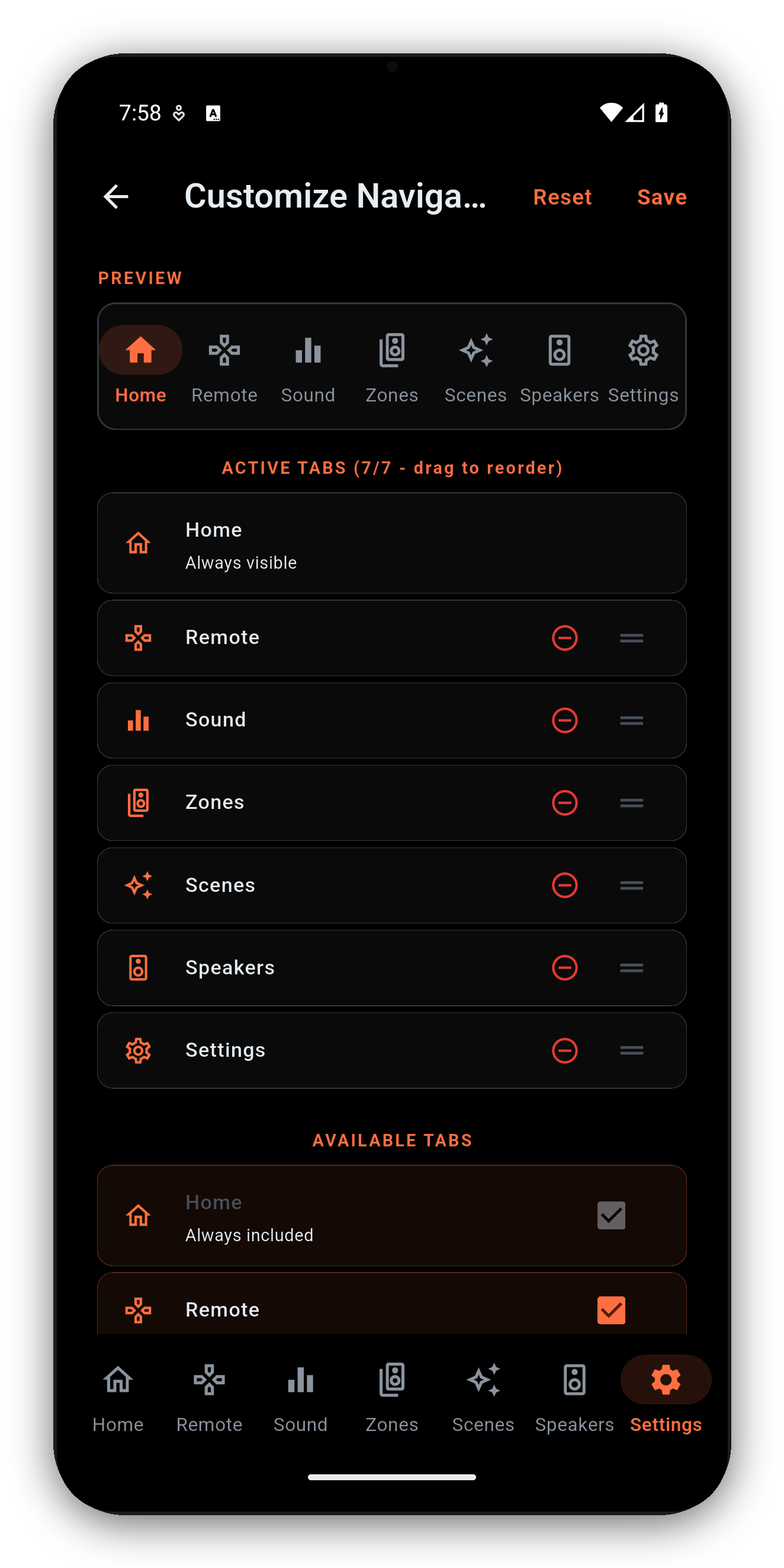 Customize navigation