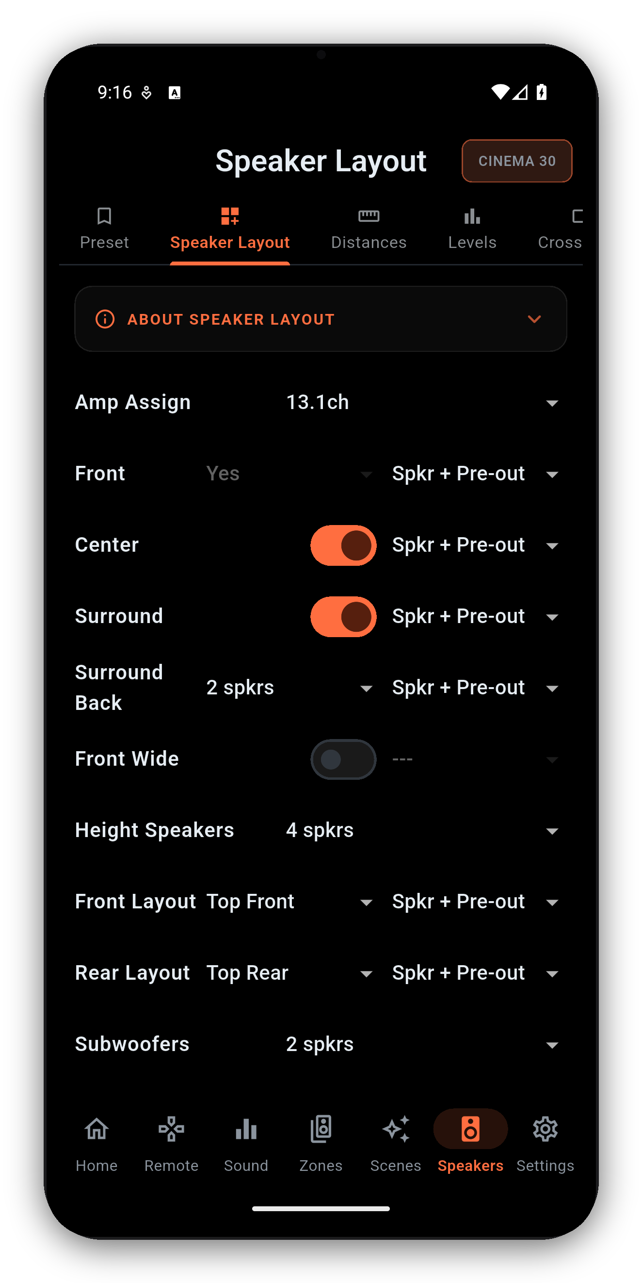 Speaker layout