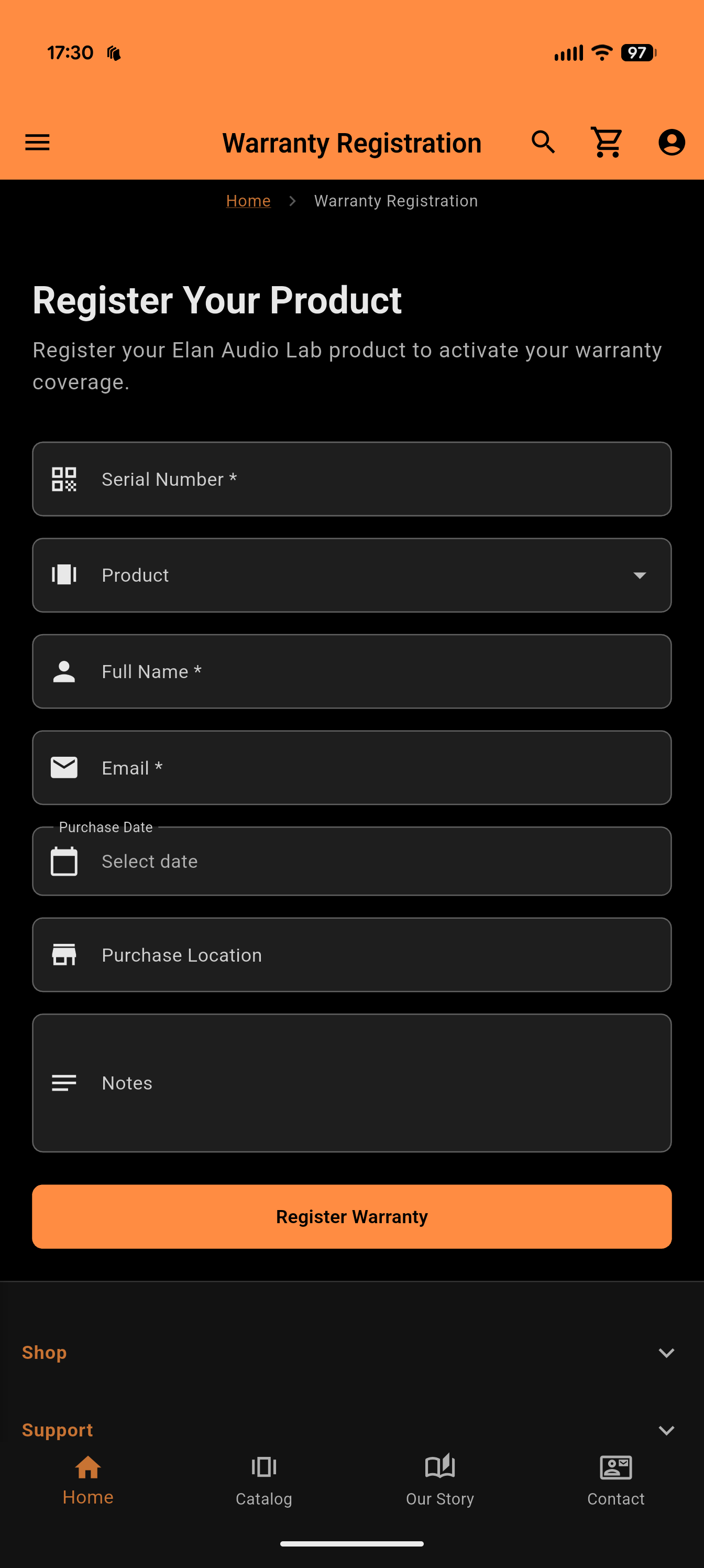 Warranty Registration