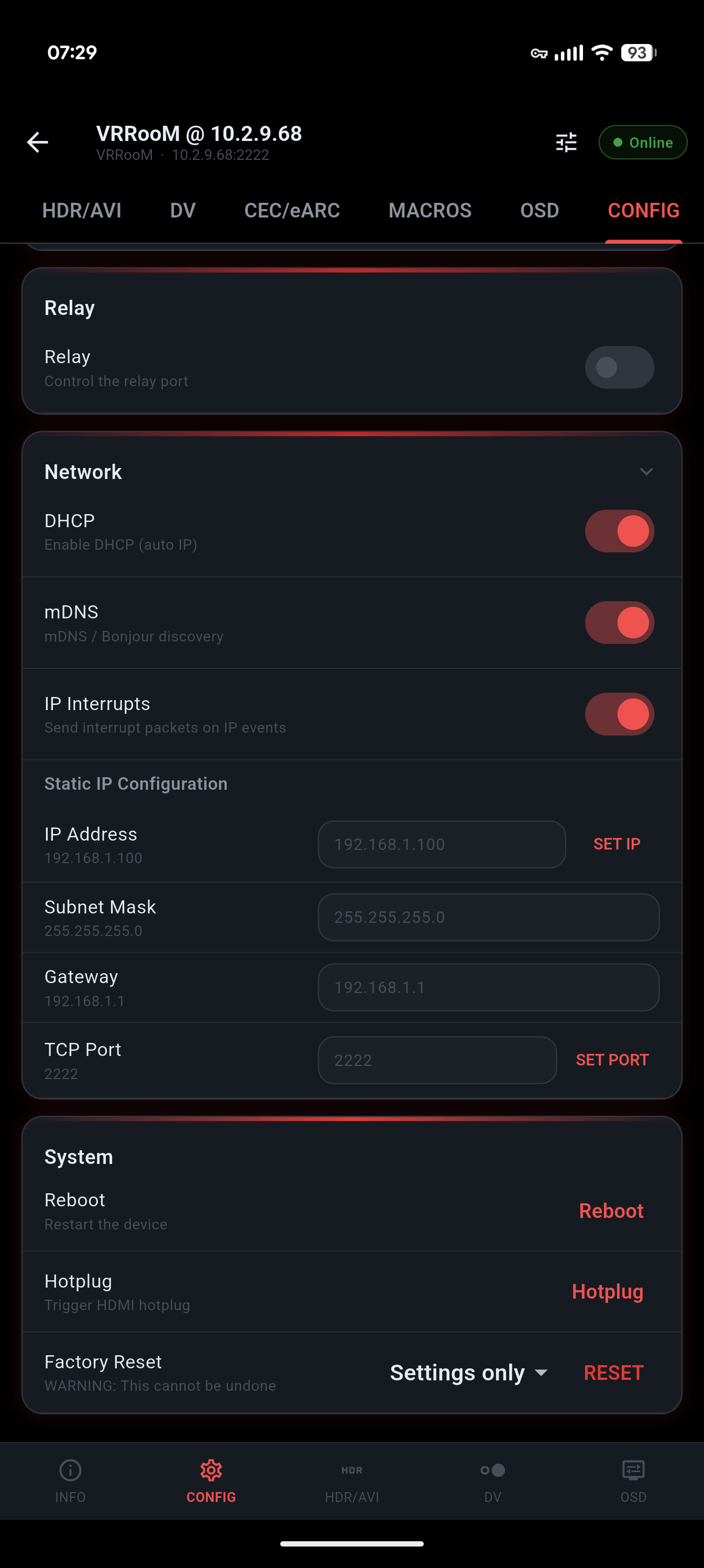 Network & System Configuration