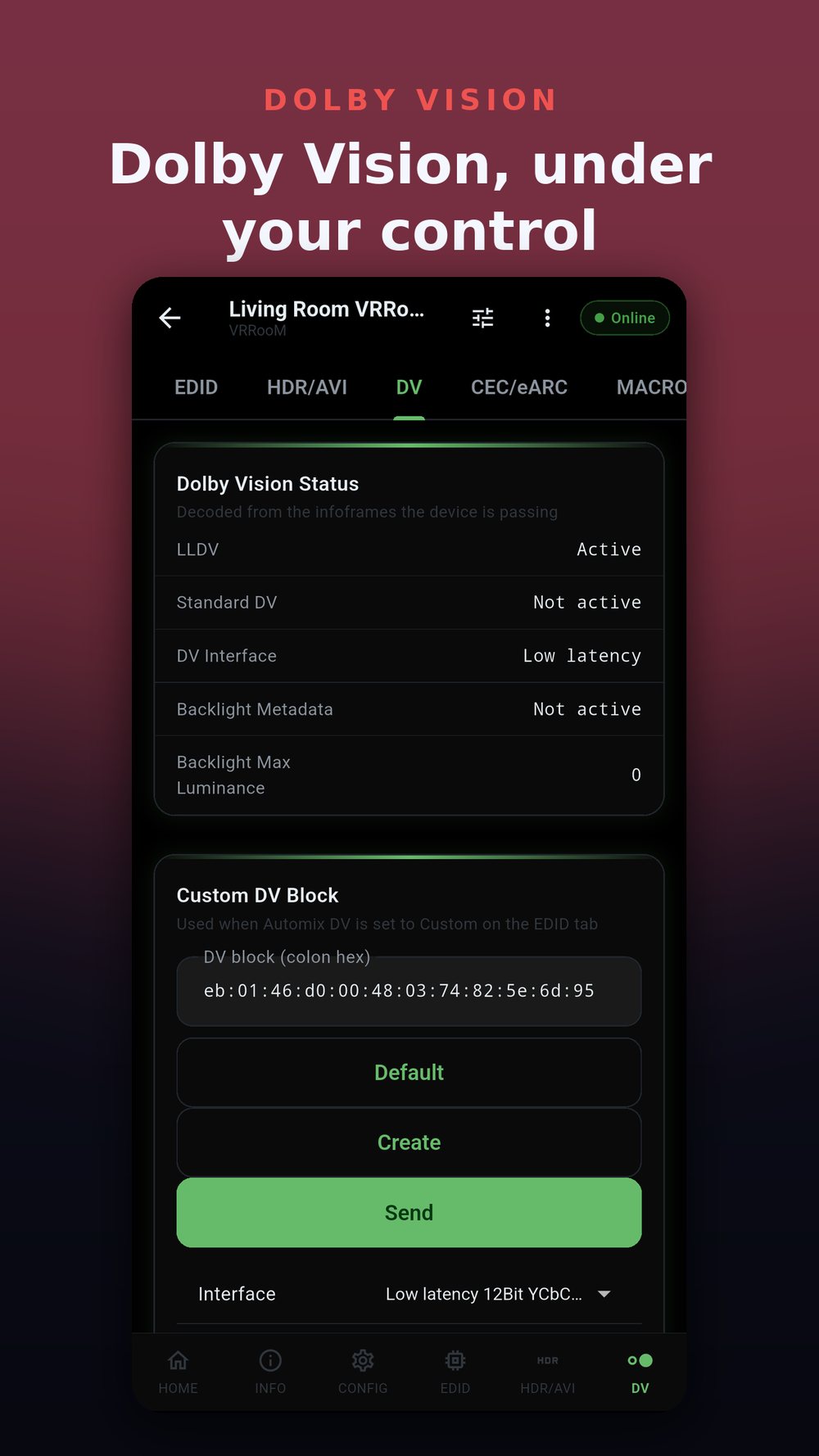 FuryPath Dolby Vision LLDV and Automix controls