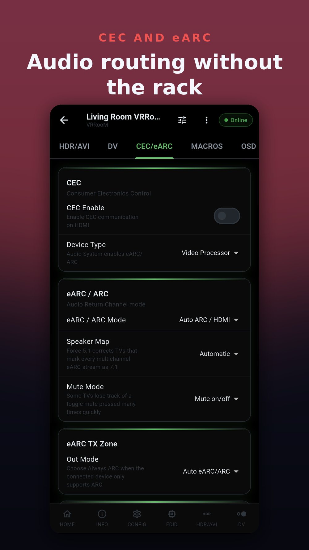 FuryPath CEC and eARC audio routing