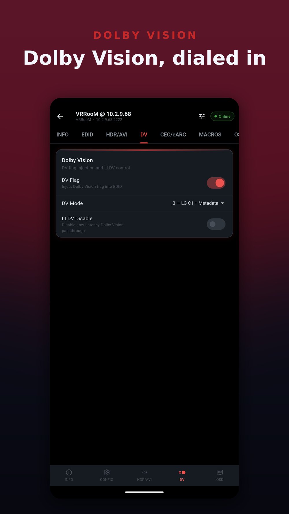 FuryPath Dolby Vision control