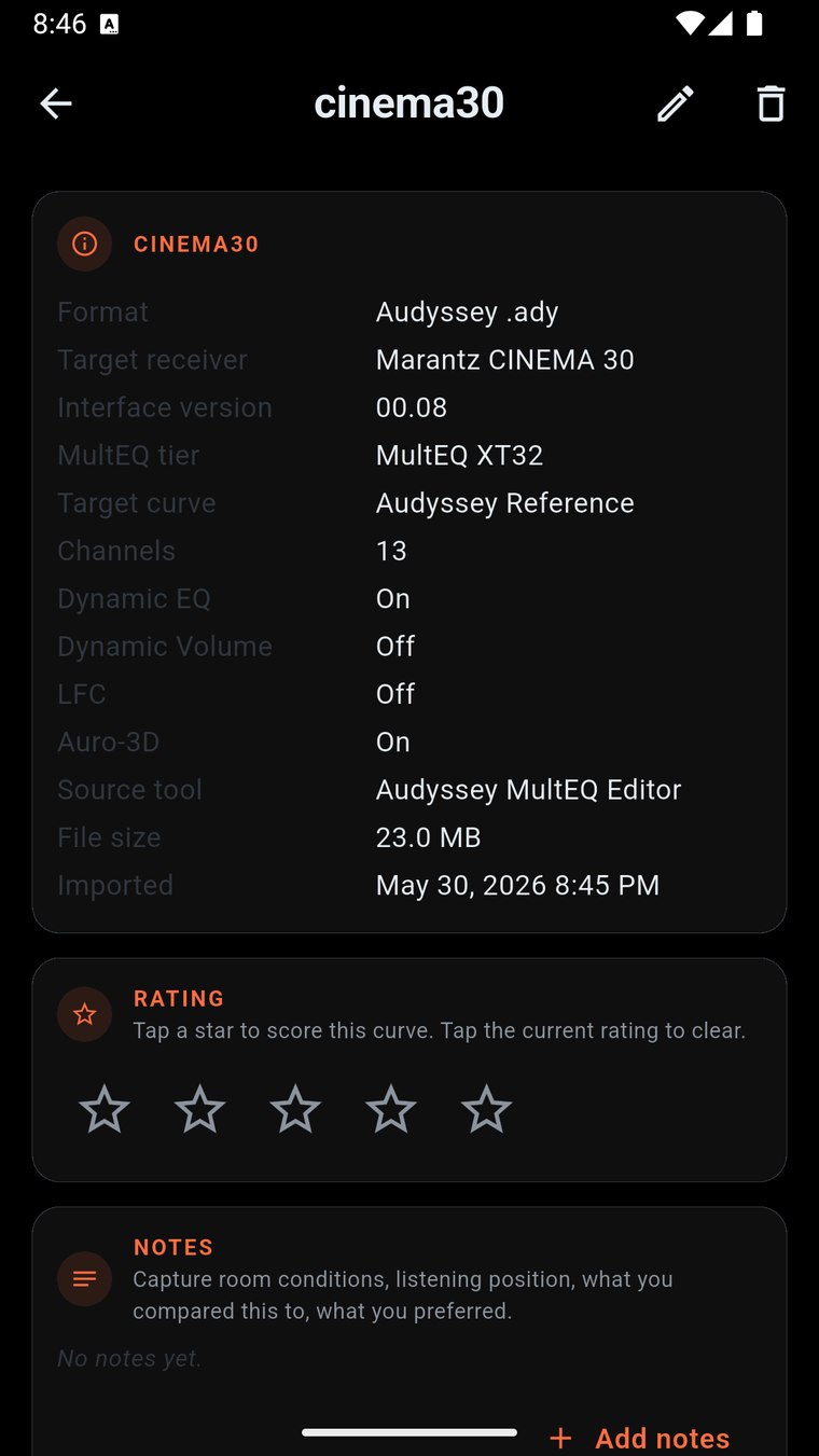 NexusDeck curve detail - format, target, and channels