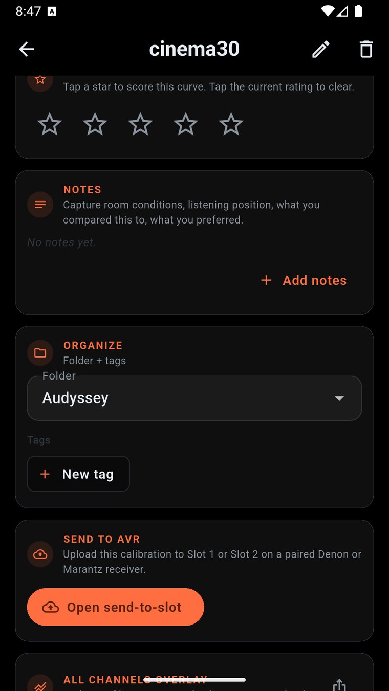 NexusDeck organize and send a calibration to the receiver