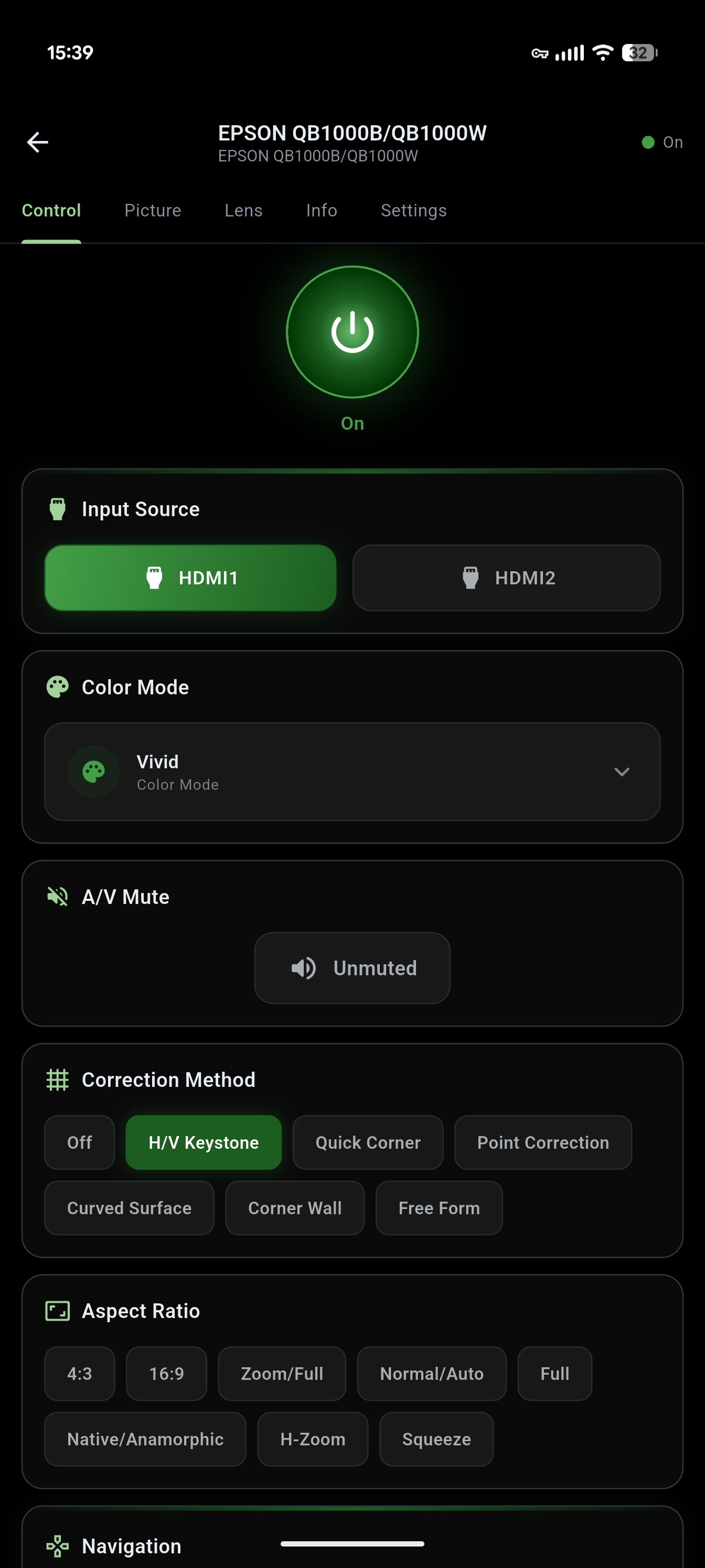 ProjectorPilot Control Panel