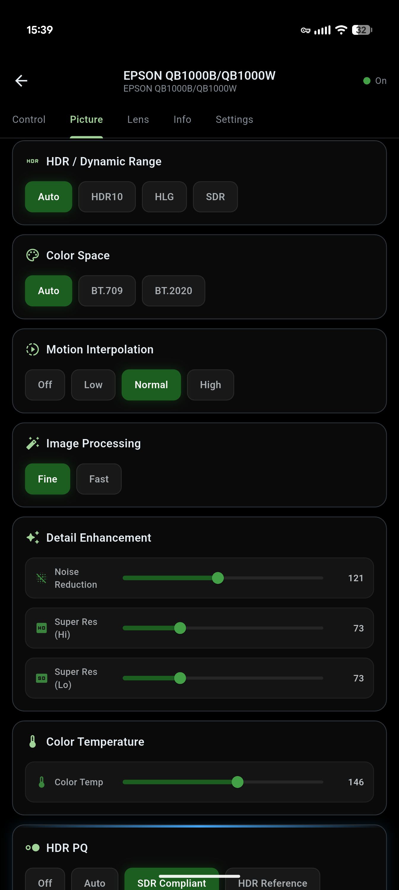 Picture Settings: Processing