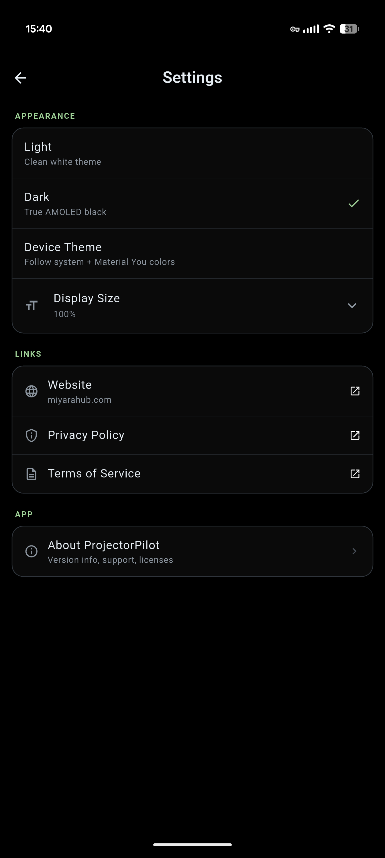 App Settings and Themes