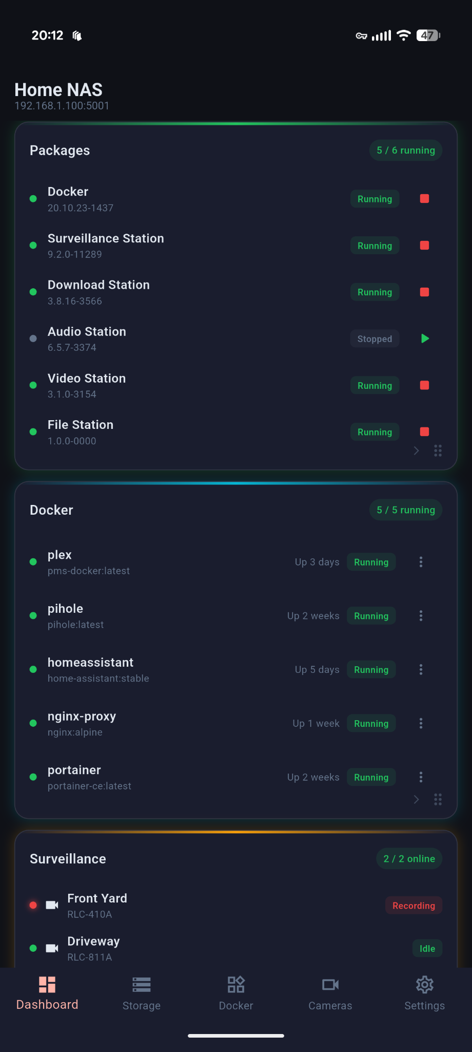Dashboard - Packages & Docker