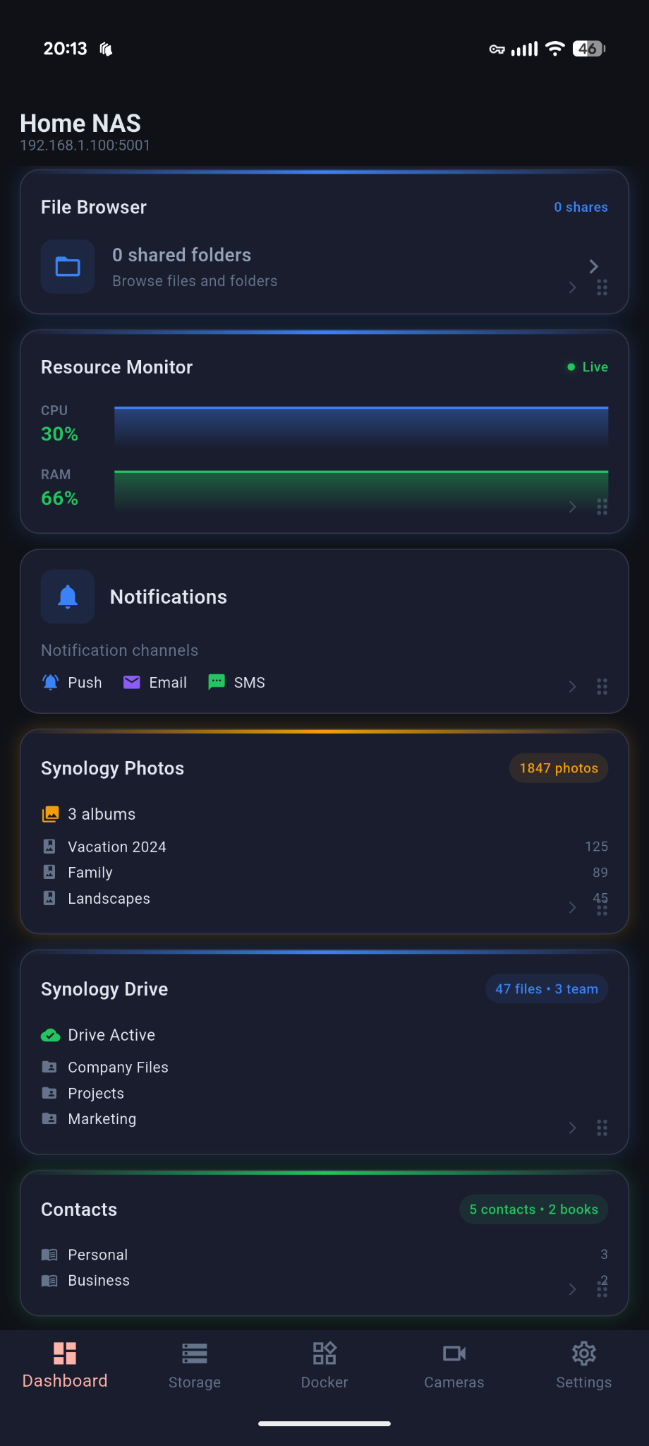 Dashboard - Files & Photos
