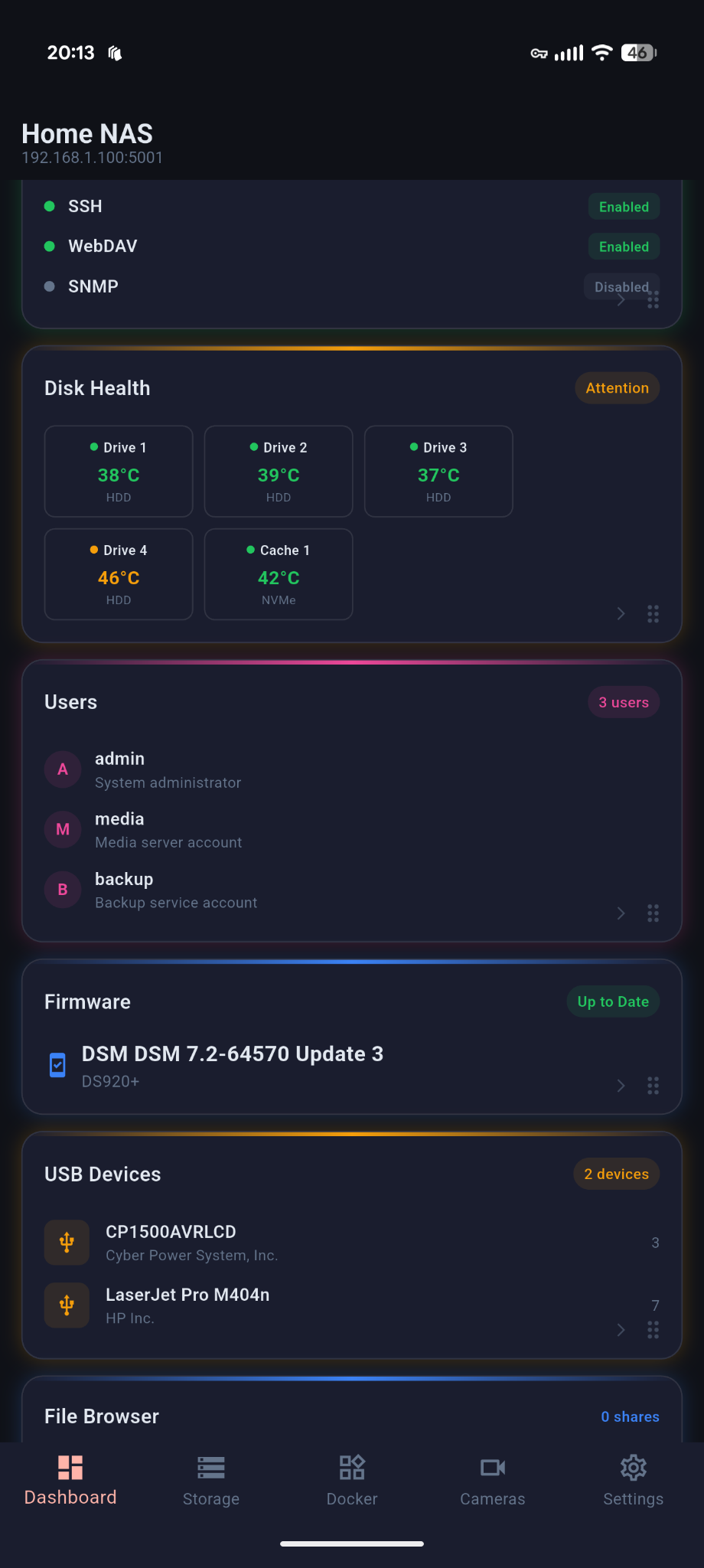 Dashboard - Users & Firmware