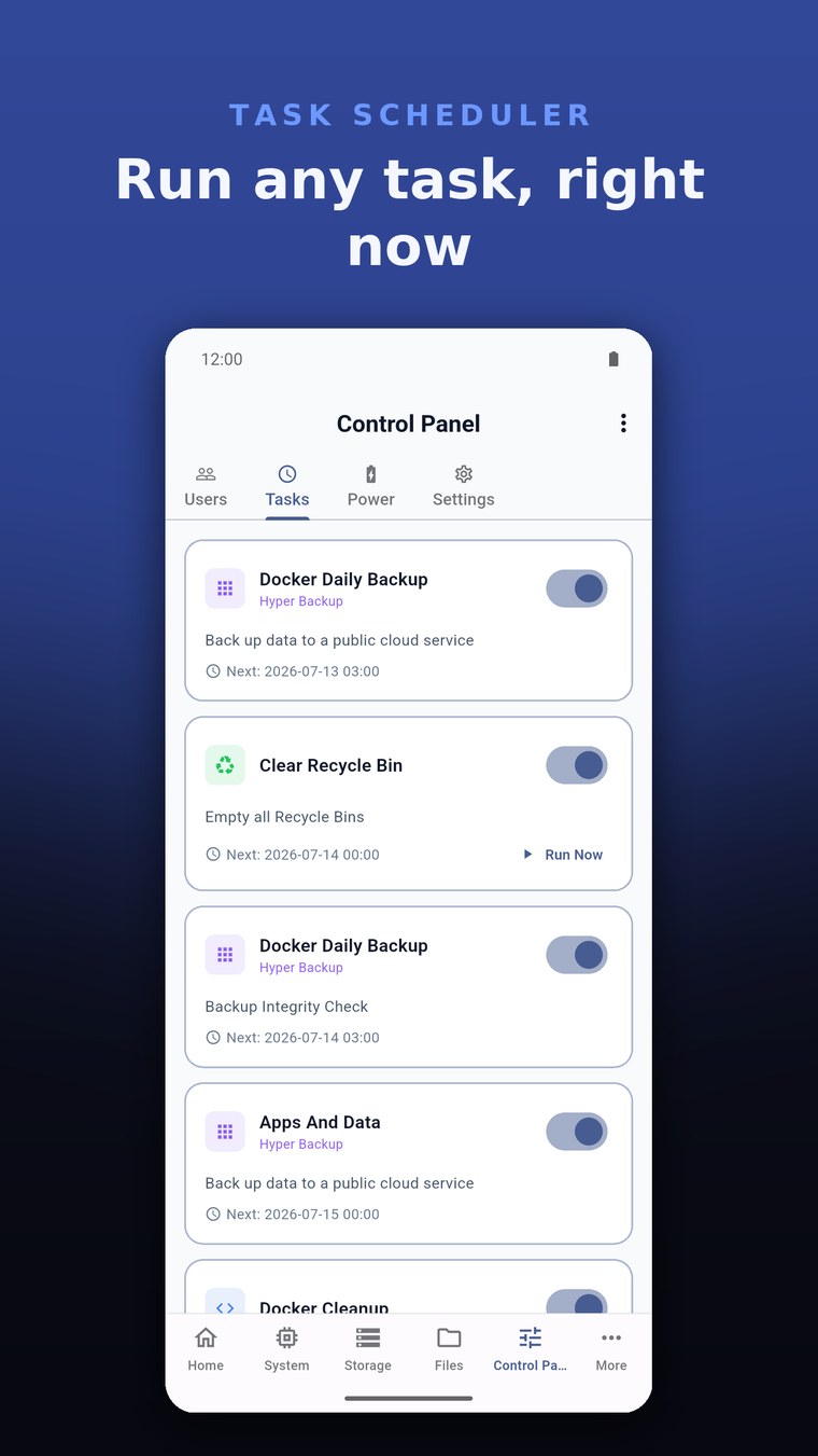 Syno Manager task scheduler