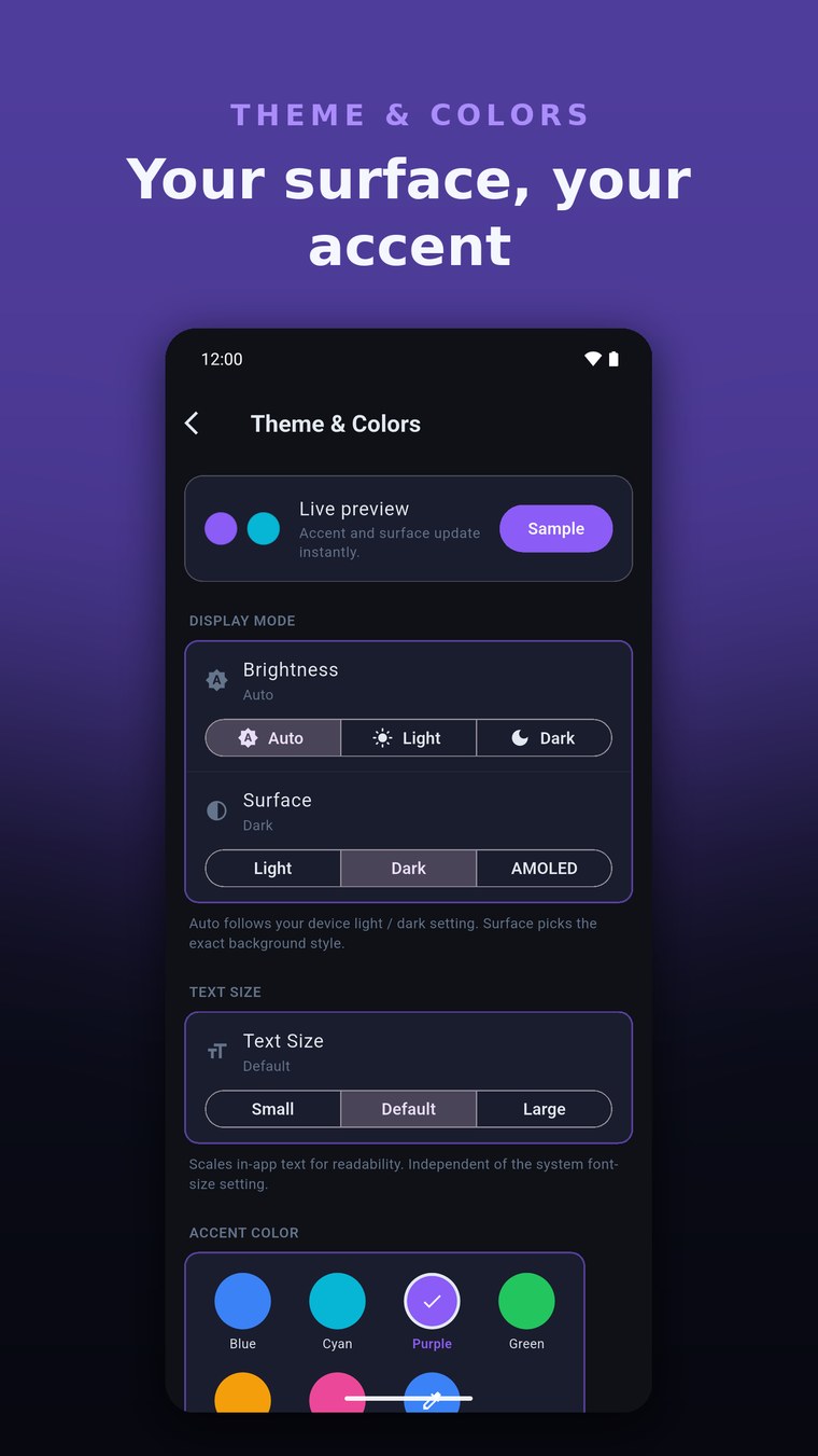 Syno Manager theme and accent colors