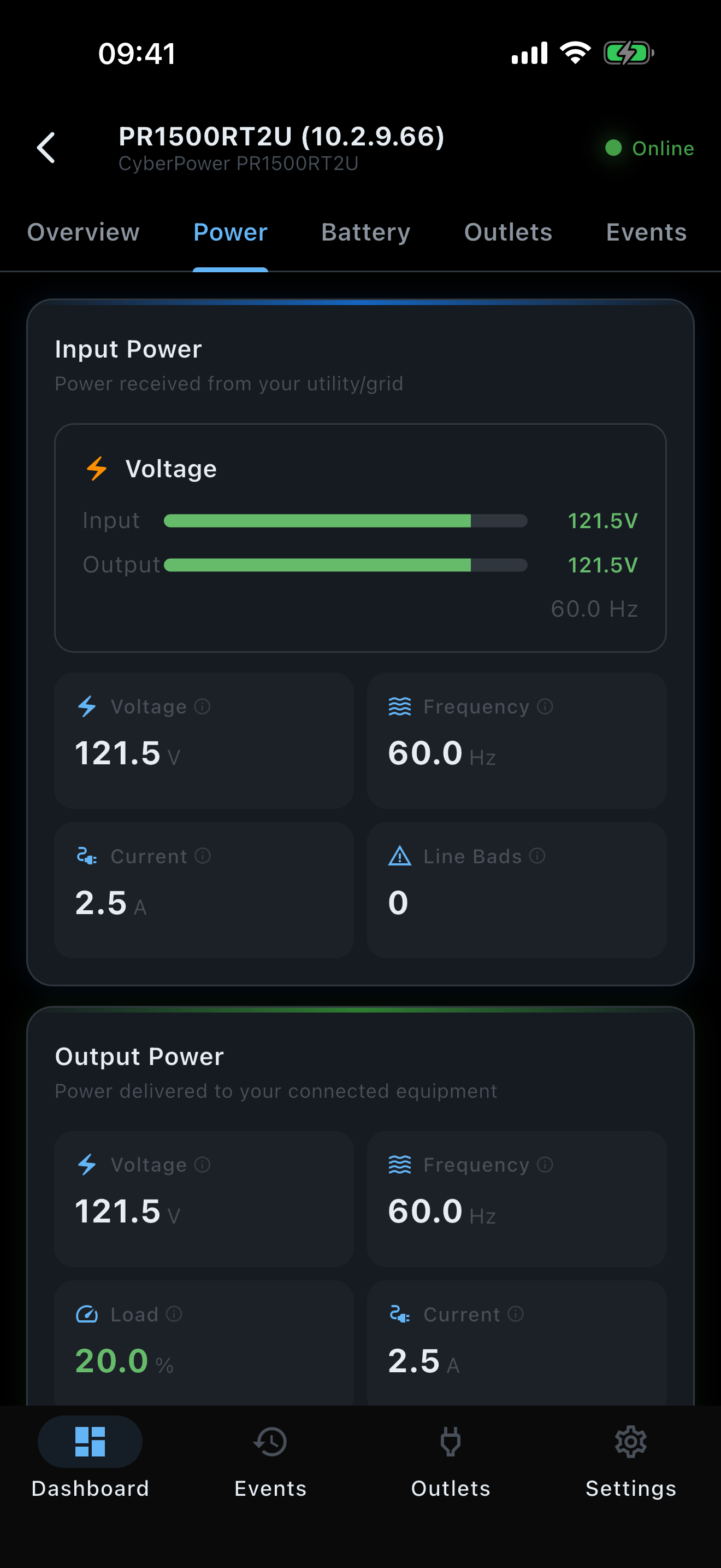 UPSight on iPhone - Power Metrics