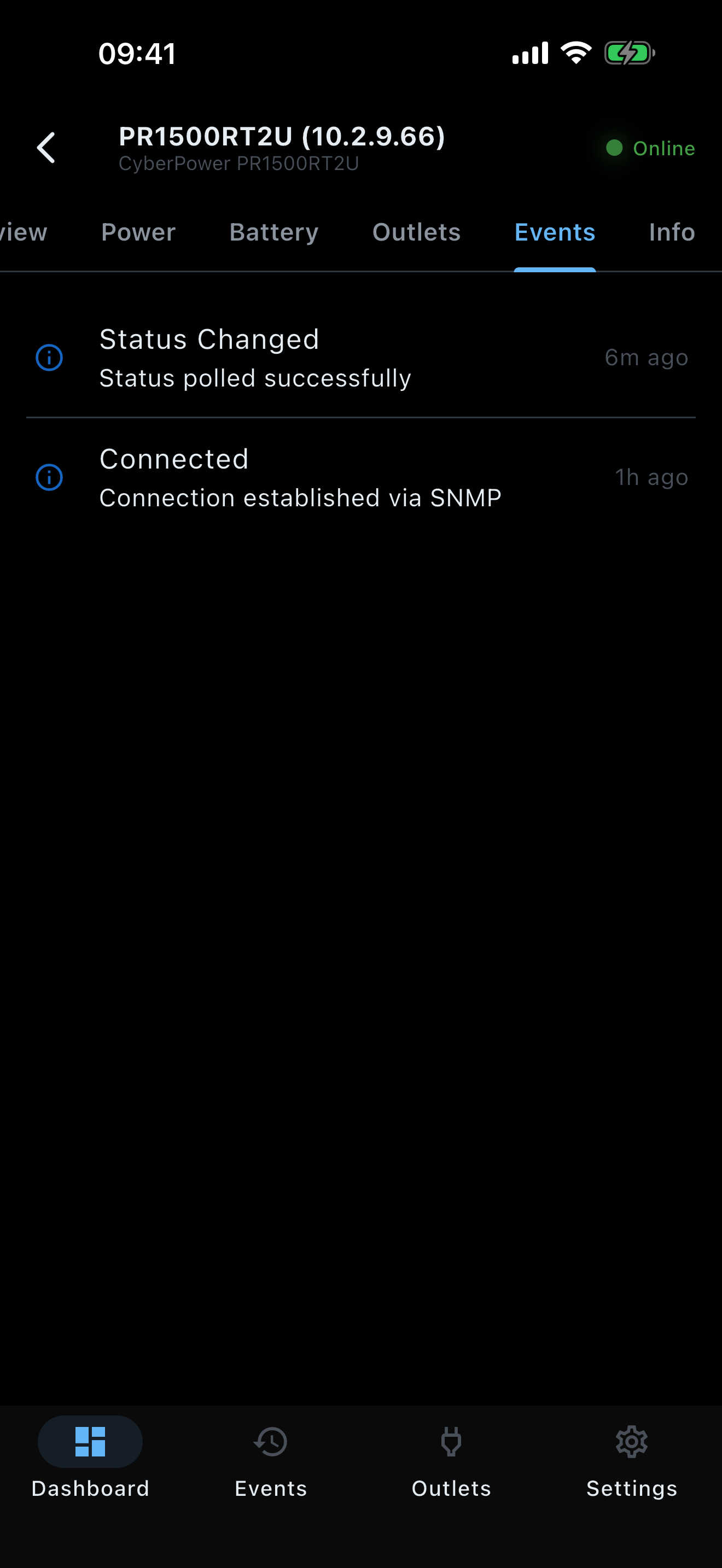 UPSight on iPhone - Events