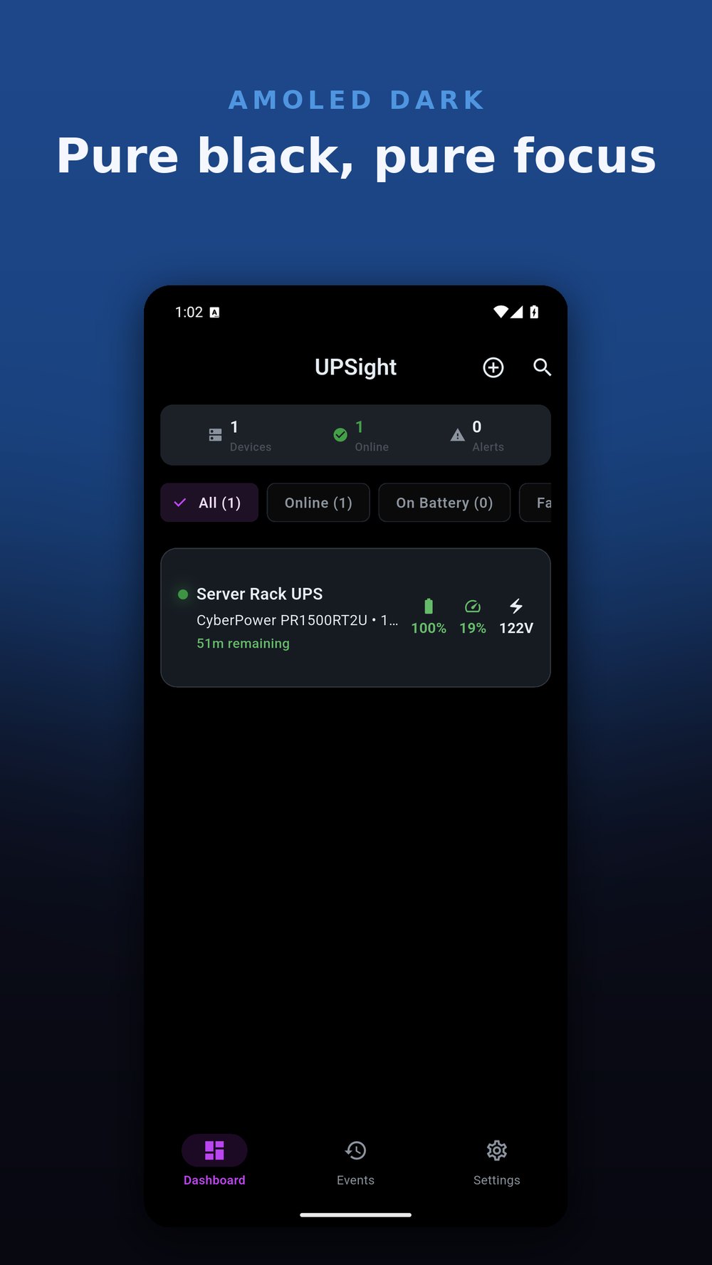 UPSight AMOLED dark theme